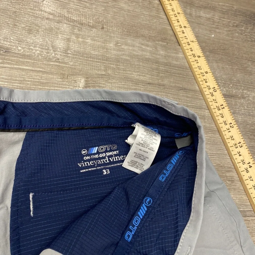 Vineyard Vines Shorts On-The-Go Mens 33‎ Gray Cotton Nylon Performance Golf 9